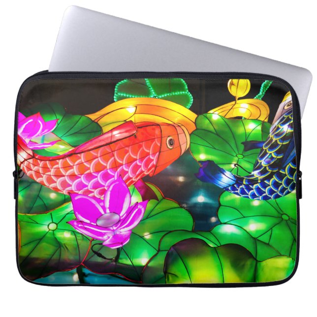 Verlichte Koi Laptop Sleeve (Voorkant)