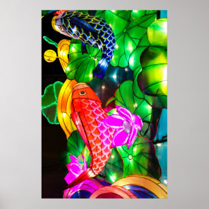 Verlichte Koi Poster