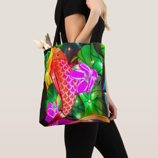 Verlichte Koi Tote Bag (Dichtbij)
