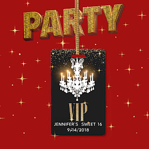 Verlichte Kroonluchter Sweet 16 Feest VIP Badge