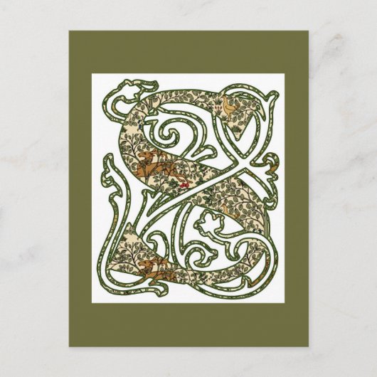verlichte letter "S" Briefkaart (Voorkant)