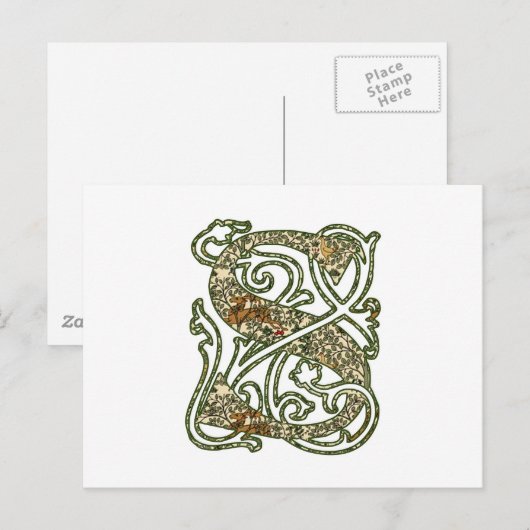 verlichte letter "S" Briefkaart (Voorkant / Achterkant)