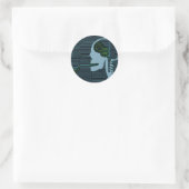 verlichte logicskop ronde sticker (Tas)