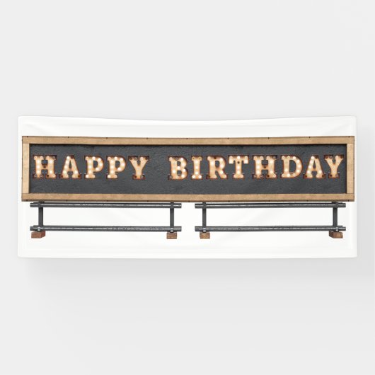 Verlichte marquee Letters Happy Birthday Banner (Horizontaal)