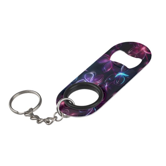 Verlichte Neon Botanische Artistiek Mini Flessenopener (Voorkant Gekanteld)