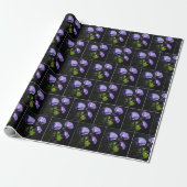 Verlichte Ochtendglorie Bloemen Cadeaupapier (Uitgerold)