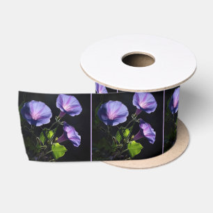 Verlichte Ochtendglorie Bloemen Satijnen Lint