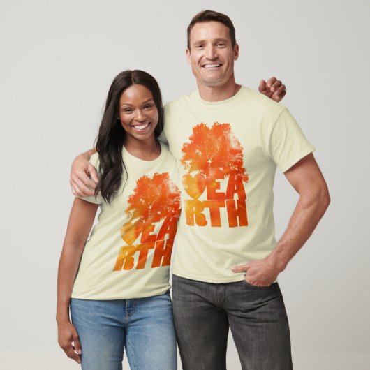 Verlichte oranje werveling t-shirt (Unisex)