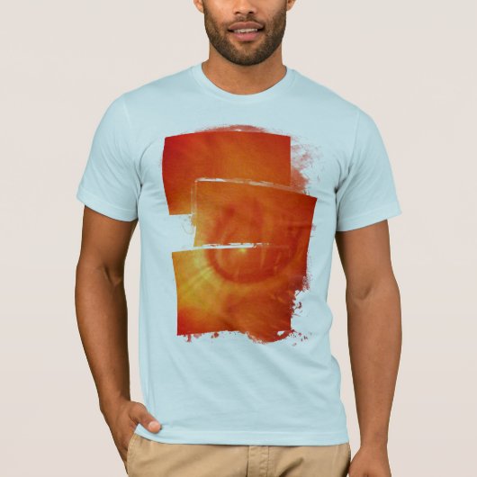 Verlichte oranje werveling t-shirt (Voorkant)