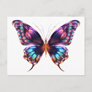 Verlichte paarse vlinder briefkaart