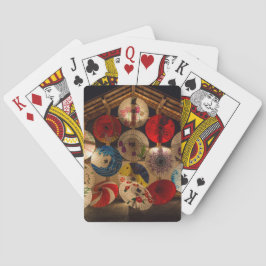 Verlichte Parasols Pokerkaarten