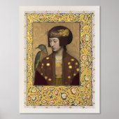 Verlichte Peacock Maiden Poster Morris geïnspireer (Voorkant)