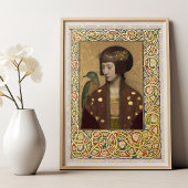 Verlichte Peacock Maiden Poster Morris geïnspireer