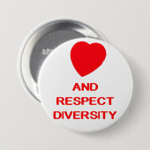 VERLICHTE RESPECT DIVERSITEIT grote 3-INCH ronde B Button 7,6 Cm (Voorkant /achterkant)