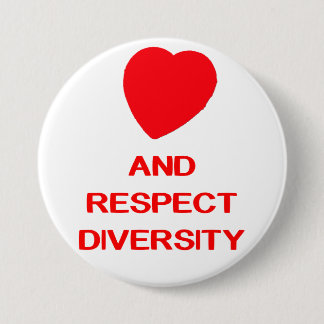 VERLICHTE RESPECT DIVERSITEIT grote 3-INCH ronde B Button 7,6 Cm