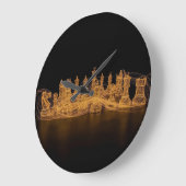 Verlichte schaakstukken wandklok (Hoek)