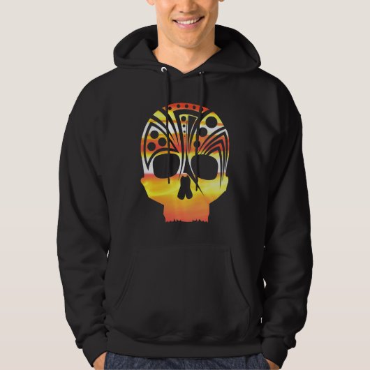 verlichte schedel hoodie (Voorkant)