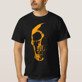 Verlichte schedel Oranje verf creatie T-shirt