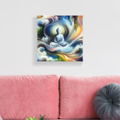 🌟 Verlichte schoonheid: Abstracte Painti van Boed Canvas Afdruk (Insitu (Woonkamer))