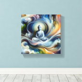 🌟 Verlichte schoonheid: Abstracte Painti van Boed Canvas Afdruk (Insitu (Houten vloer))