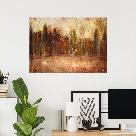 Verlichte stad poster (Thuiskantoor)