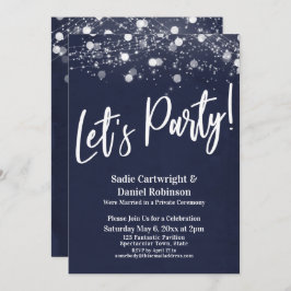 Verlichte tekstuur Laten we feesten Marine Ontvang Kaart
