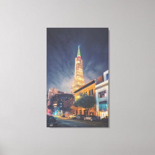 Verlichte TransAmerica Canvas Afdruk (Voorkant)
