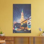 Verlichte TransAmerica Canvas Afdruk (Insitu (Woonkamer))