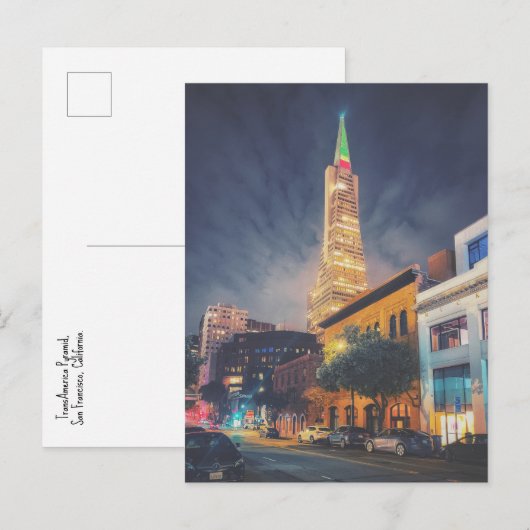 Verlichte TransAmerica San Francisco Briefkaart (Voorkant / Achterkant)