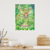 Verlichte Tuin Bloem Fee Fantasie Kunst Poster (Keuken)