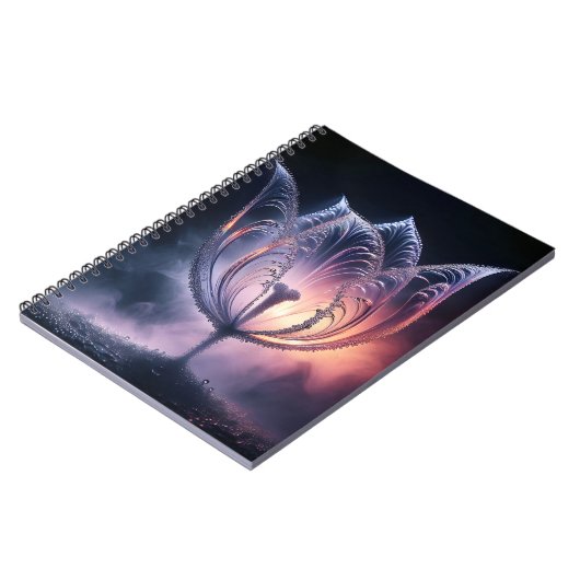 Verlichte tulp met regendruppels notitieboek (Linkerzijde)