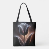 Verlichte tulp met regendruppels tote bag (Achterkant)