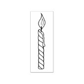 Verlichte Verjaardagskaars met Flame Rubber Stamp Rubberstempel (Afrduk)