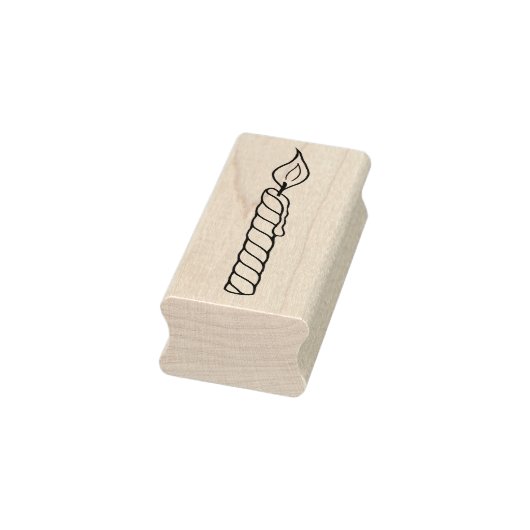 Verlichte Verjaardagskaars met Flame Rubber Stamp Rubberstempel (Stempel)