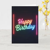 Verlichte Verjaardagskaart met Script Kaart (Gele Bloem)