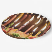 Verlichte wensen: gloeiende kaarsen Bday Cake Papieren Bordje (Gekanteld)