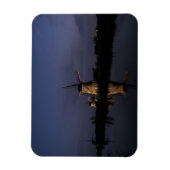 Verlichte windmolen bij Blue Hour rechthoekige mag Magneet (Verticaal)