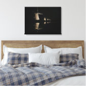 Verlichte windmolens bij nacht canvas print (Insitu (Slaapkamer))