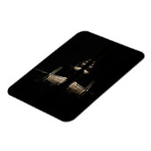 Verlichte windmolens bij nacht rechthoekige magnee magneet (Linkerzijde)