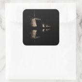 Verlichte windmolens 's nachts sticker (Tas)