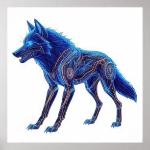 verlichte wolf poster
