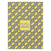 Verlichtend Geel Grijs Geometrisch Monogram Tafelkleed (Voorkant)
