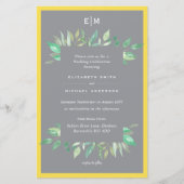 Verlichtend Geel Grijsbudget Weddenschap Uitnodigi (Voorkant)