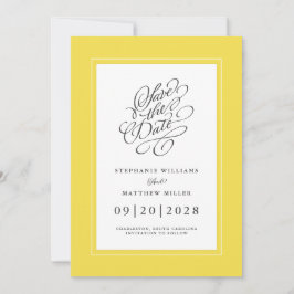 Verlichtend Geel Verloving van het Elegant Wedding Save The Date