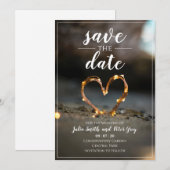 Verlichtend hart behalve de date trouwuitnodiging feestdagenkaart (Voorkant / Achterkant)