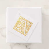 Verlichtend Jubileum voor een monogram bruiloft Bedankjes Labels (Met doos)