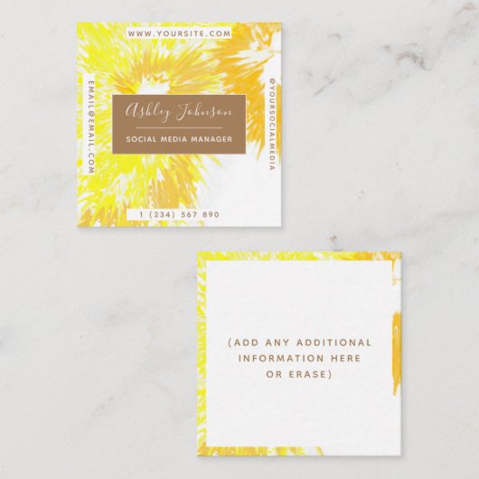 Verlichtend modern kleurig kleurrijk levendig schu vierkante visitekaartje