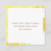 Verlichtend modern kleurig kleurrijk levendig schu vierkante visitekaartje (Achterkant)