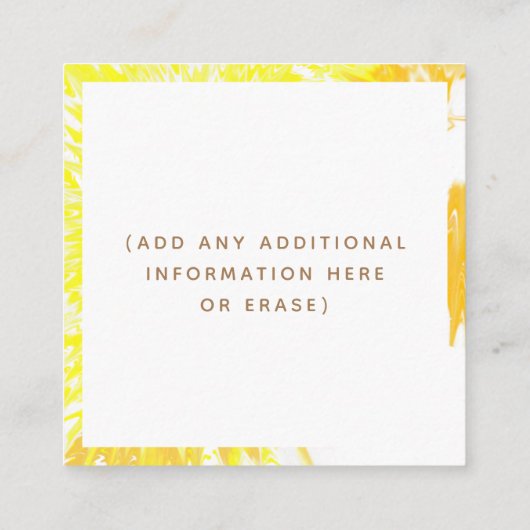 Verlichtend modern kleurig kleurrijk levendig schu vierkante visitekaartje (Achterkant)