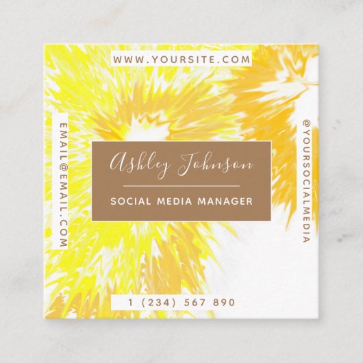 Verlichtend modern kleurig kleurrijk levendig schu vierkante visitekaartje (Voorkant)